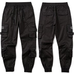 Men's Black Techwear Cargo Jogger Pants