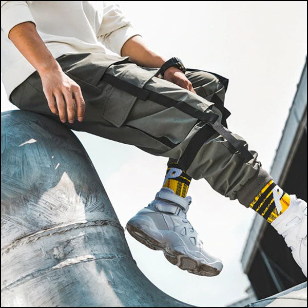Men's Olive Green Techwear Cargo Joggers