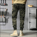 Men's Olive Green Multi-Pocket Cargo Joggers