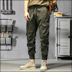 Men's Olive Green Multi-Pocket Cargo Joggers