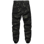 Men's Dark Camo Cargo Jogger Pants with Drawstring