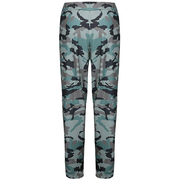 Women's Blue Camo Drawstring Joggers