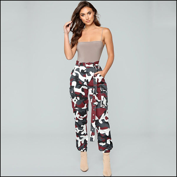 Men's Red Camo Cargo Joggers
