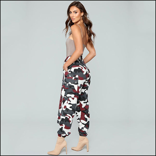 Men's Red Camo Cargo Joggers