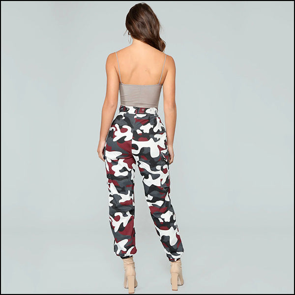 Men's Red Camo Cargo Joggers