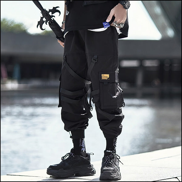 Black Harajuku Style Cargo Pants