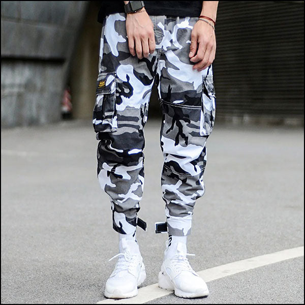 Men's White Camo Military Trousers
