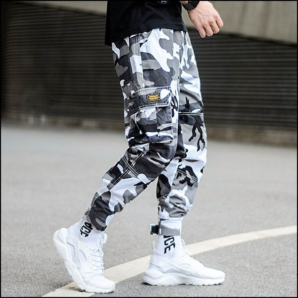 Men's White Camo Military Trousers
