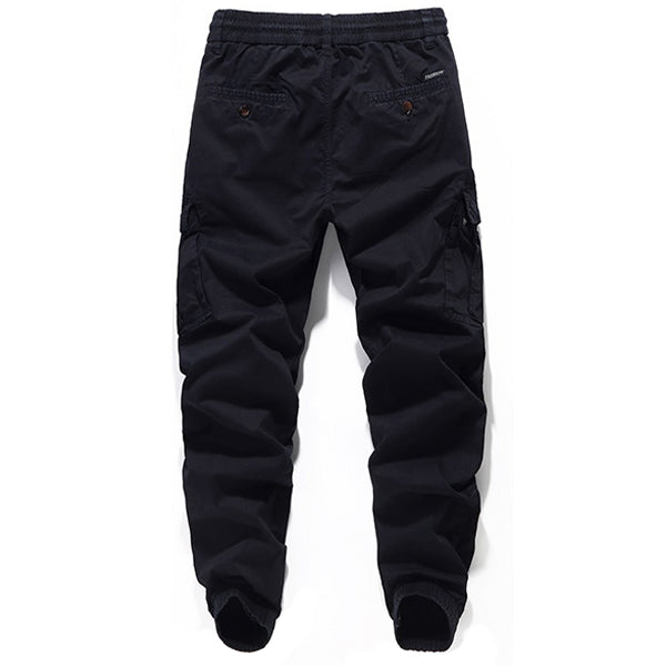 Men's Black Multi-Pocket Cargo Joggers