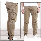 Men's Khaki Slim-Fit Utility Cargo Joggers