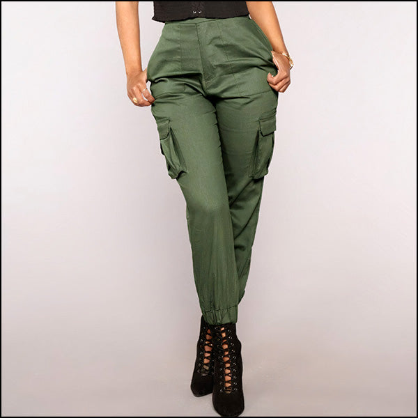 Women's High-Waisted Military Pants