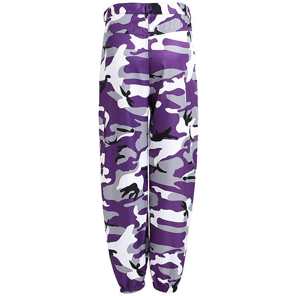 Women's Purple White Camo Cargo Jogger Pants
