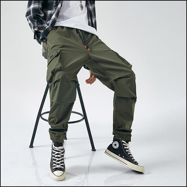 Men's Relaxed Fit Olive Cargo Jogger Pants
