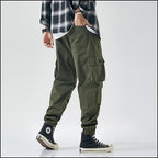 Men's Relaxed Fit Olive Cargo Jogger Pants