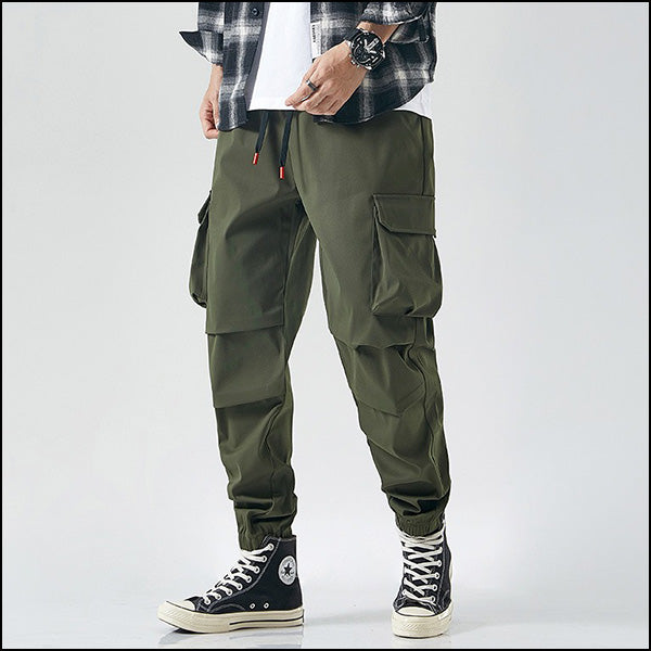Men's Relaxed Fit Olive Cargo Jogger Pants