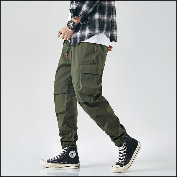 Men's Relaxed Fit Olive Cargo Jogger Pants