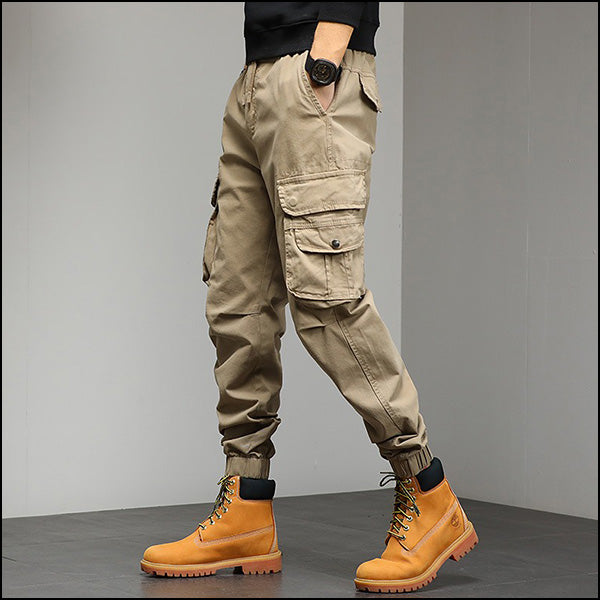 Men's Khaki Cargo Jogger Pants