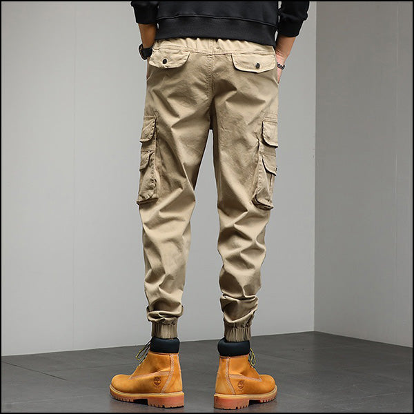 Men's Khaki Cargo Jogger Pants