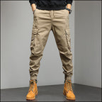 Men's Khaki Cargo Jogger Pants