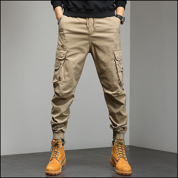 Men's Khaki Cargo Jogger Pants