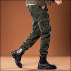 Men's Olive Green Slim Fit Cargo Jogger Pants