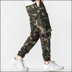 Men's Camouflage Cargo Joggers with Buckle