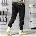 Men's Black Streetwear Cargo Jogger Pants
