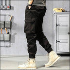 Men's Black Streetwear Cargo Jogger Pants