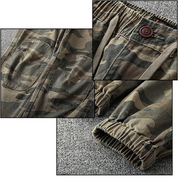 Men's Camouflage Jogger Pants with Knee Patches