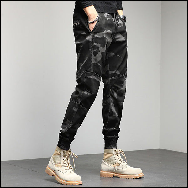 Men's Dark Camo Drawstring Jogger Pants