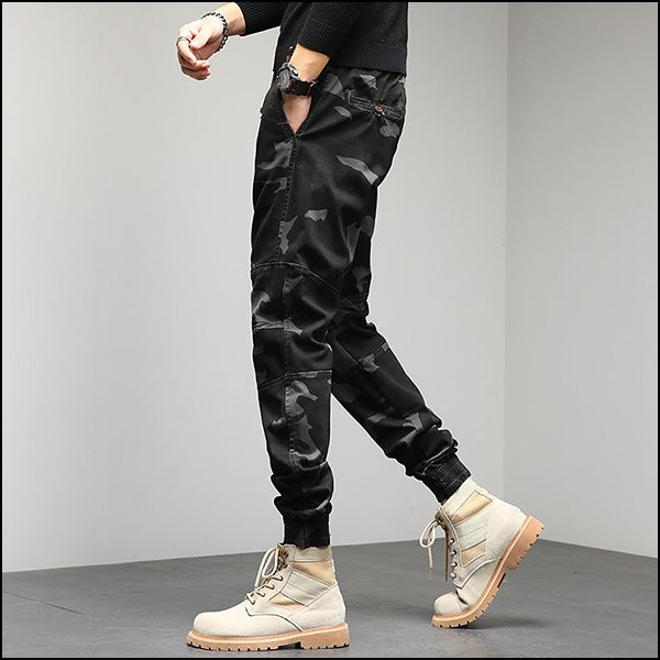 Men's Dark Camo Drawstring Jogger Pants