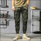 Men's Olive Green Multi-Pocket Cargo Joggers