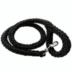 Black Braided Rope Dog Leash with Metal Snap Hook