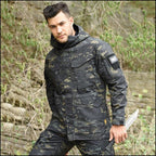 Men's Dark Camo Tactical Hooded Jacket