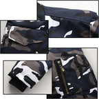 Men's Blue Camo Parka with White Faux Fur Hood