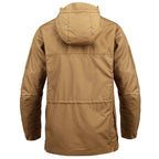 Men's Khaki Tactical Hooded Utility Jacket