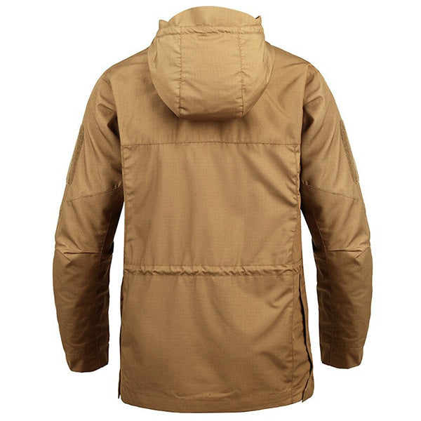 Men's Khaki Tactical Hooded Utility Jacket