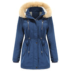 Women's Blue Military Parka