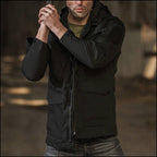 Men's Black Hooded Multi-Pocket Outdoor Jacket