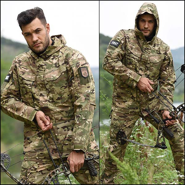 Tactical Multicam Camo Hooded Field Jacket