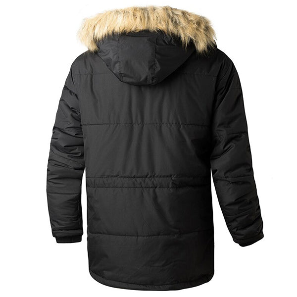 Men's Insulated Winter Parka with Faux Fur Hood
