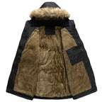 Men's Insulated Winter Parka with Faux Fur Hood