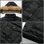 Men's Insulated Winter Parka with Faux Fur Hood