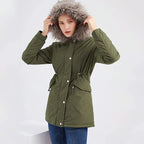 Women's Green Military Parka Jacket