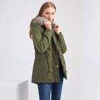Women's Green Military Parka Jacket