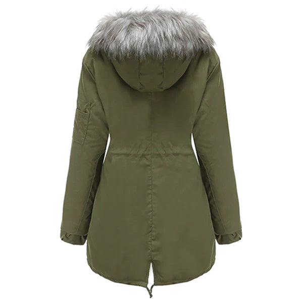 Women's Green Military Parka Jacket
