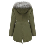 Women's Green Military Parka Jacket
