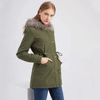 Women's Green Military Parka Jacket