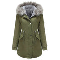 Women's Green Military Parka Jacket