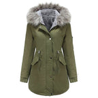 Women's Green Military Parka Jacket